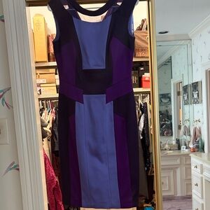 Jax Purple and Blue Panel Sheath Dress